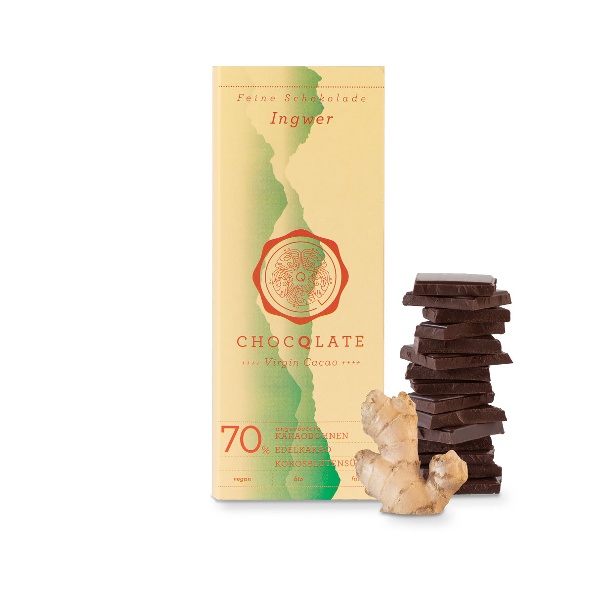 Vegane Bio-Schokolade mit Ingwer 75g - Carlas Naturwaren